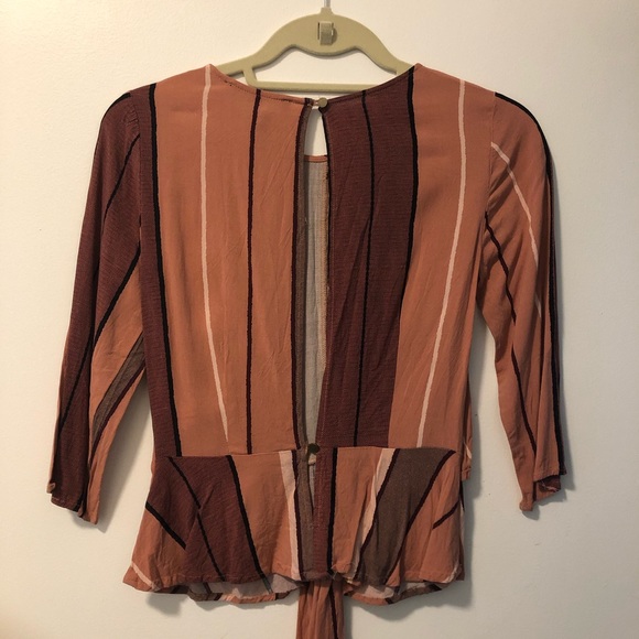Forever 21 Pink / Brown Striped Top - Picture 2 of 3